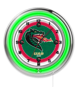 UAB Blazers Double Neon Wall Clock - 19"