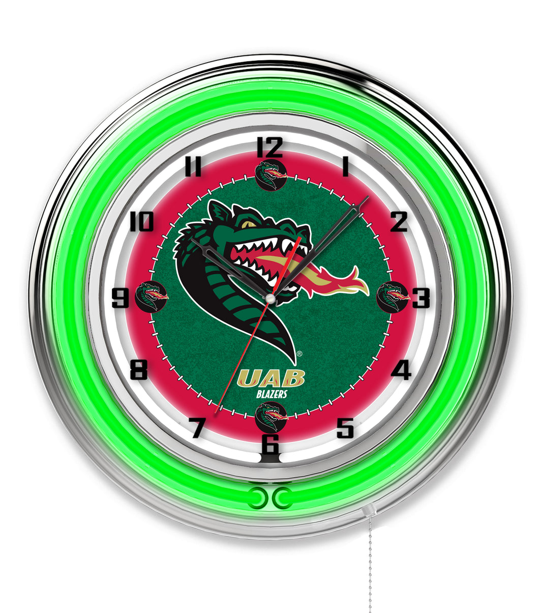 UAB Blazers Double Neon Wall Clock - 19