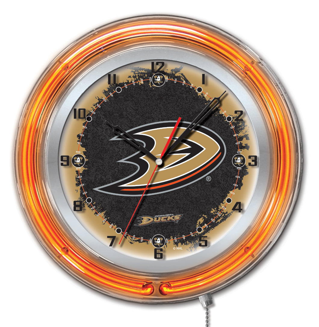 Anaheim Ducks Double Neon Wall Clock - 19 