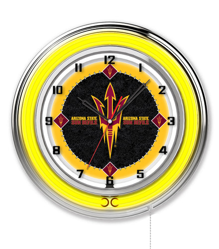 Arizona State Sun Devils Double Neon Wall Clock - 19