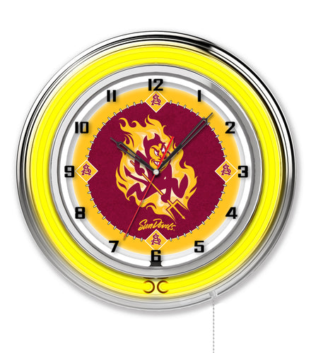 Arizona State Sun Devils Sparky Double Neon Wall Clock - 19