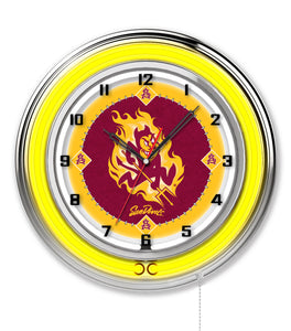 Arizona State Sun Devils Sparky Double Neon Wall Clock - 19"