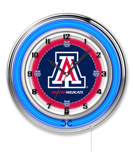 Arizona Wildcats Double Neon Wall Clock - 19"