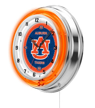 Auburn Tigers Double Neon Wall Clock - 15 "