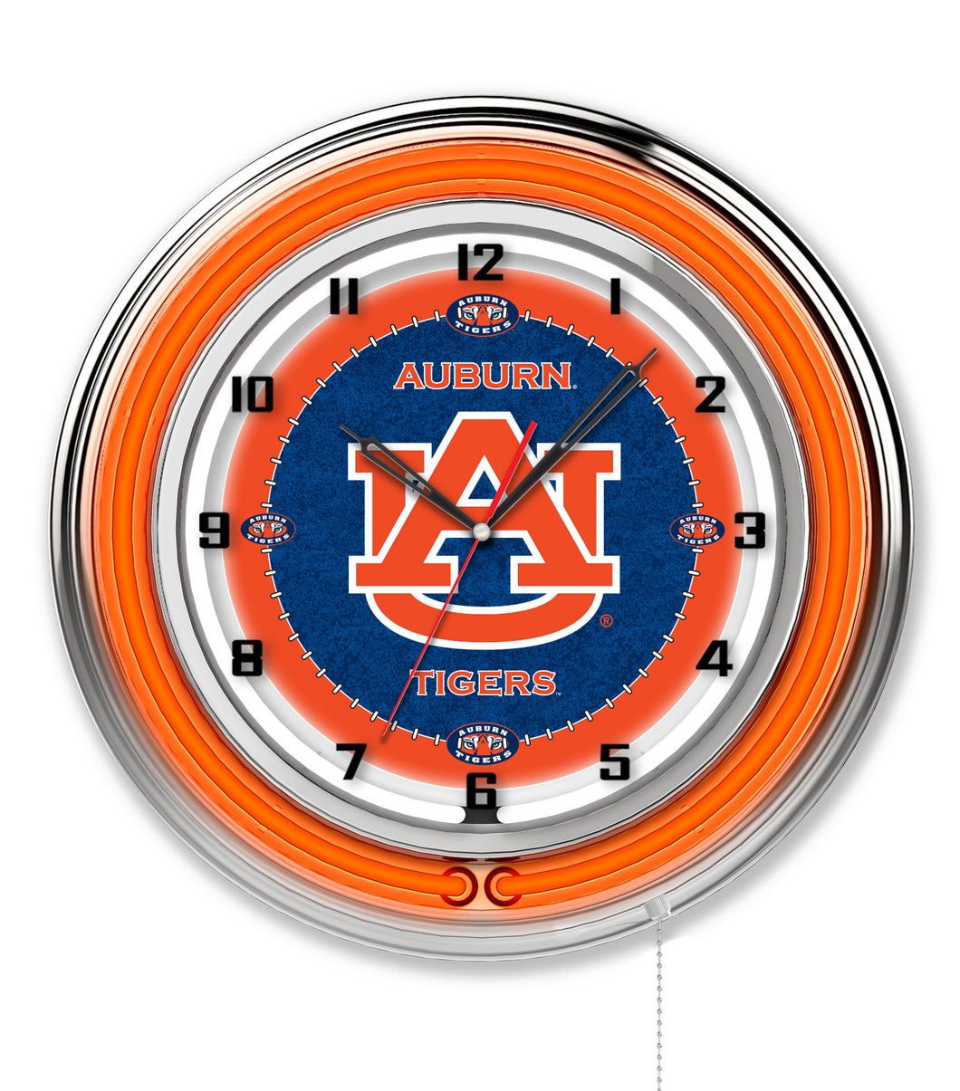 Auburn Tigers Double Neon Wall Clock - 19