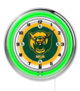 Baylor Bears Double Neon Wall Clock - 19"