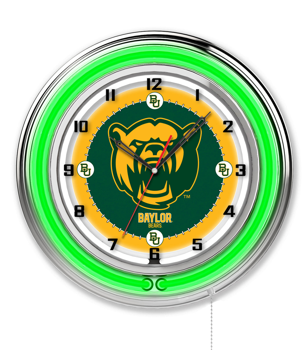 Baylor Bears Double Neon Wall Clock - 19