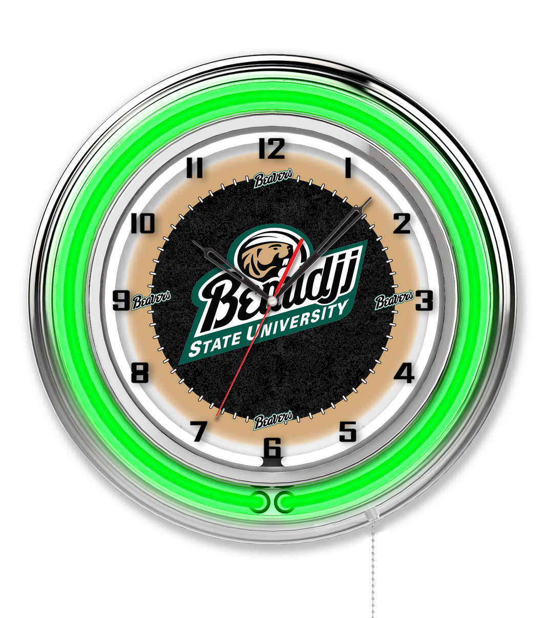 Bemidji State Beavers Double Neon Wall Clock - 19