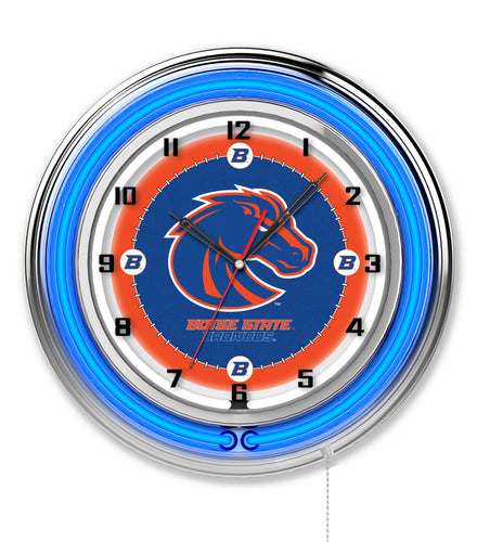 Boise State Broncos Double Neon Wall Clock - 19
