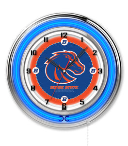 Boise State Broncos Double Neon Wall Clock - 19"
