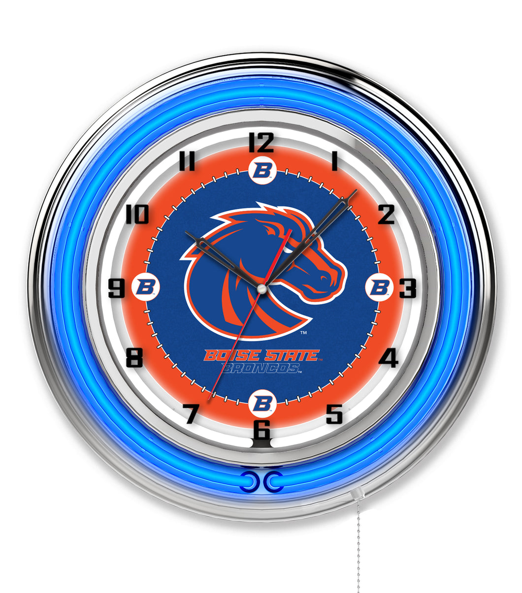 Boise State Broncos Double Neon Wall Clock - 19