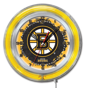 Boston Bruins Double Neon Wall Clock - 19 "