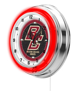 Boston College Eagles Double Neon Wall Clock - 15 "