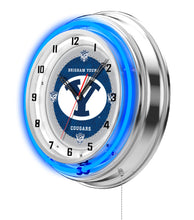 Brigham Young Cougars Double Neon Wall Clock - 15 "