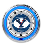 Brigham Young Cougars Double Neon Wall Clock - 19"