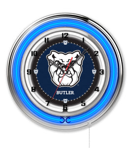 Butler Bulldogs Double Neon Wall Clock - 19"