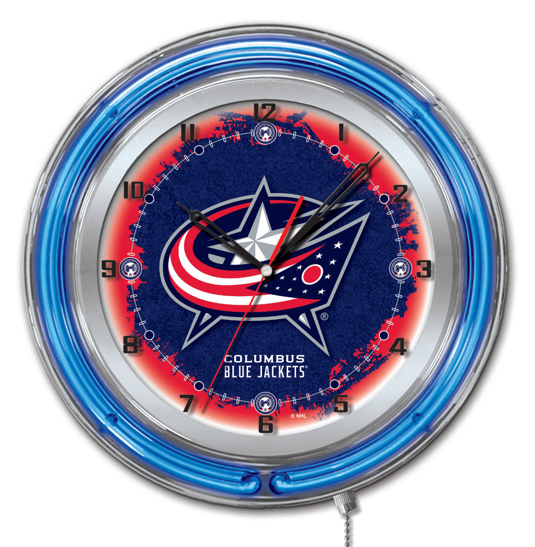 Columbus Blue Jackets Double Neon Wall Clock - 19 