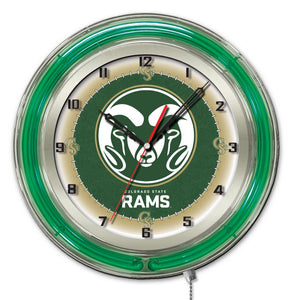 Colorado State Rams Double Neon Wall Clock - 19"