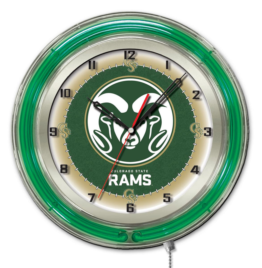 Colorado State Rams Double Neon Wall Clock - 19
