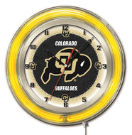 Colorado Buffaloes Double Neon Wall Clock - 19"