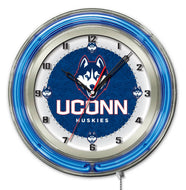 Connecticut Huskies Double Neon Wall Clock - 19"