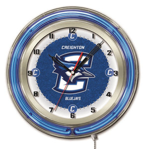Creighton Blue Jays Double Neon Wall Clock - 19"