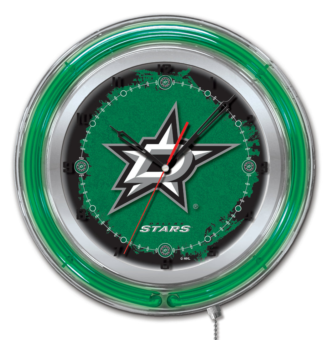 Dallas Stars Double Neon Wall Clock - 19 