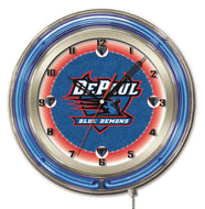 DePaul Blue Demons Double Neon Wall Clock - 19"