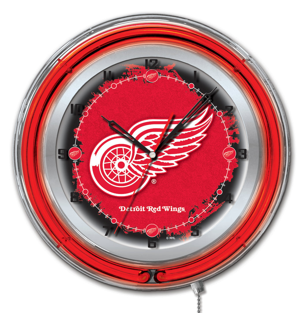 Detroit Red Wings Double Neon Wall Clock - 19 