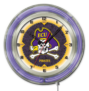 East Carolina Pirates Double Neon Wall Clock - 19"