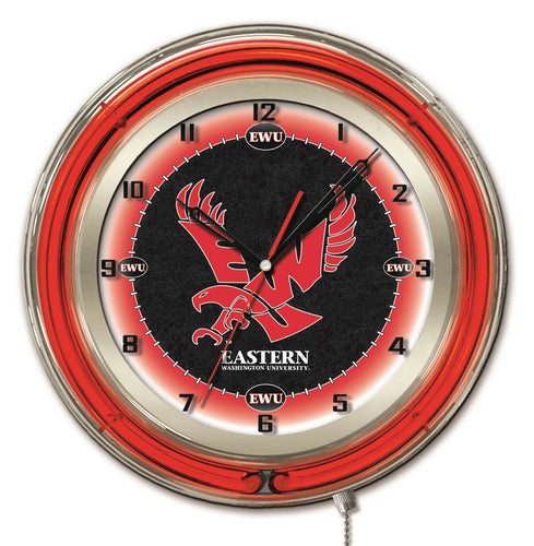 Eastern Washington Eagles Double Neon Wall Clock - 19