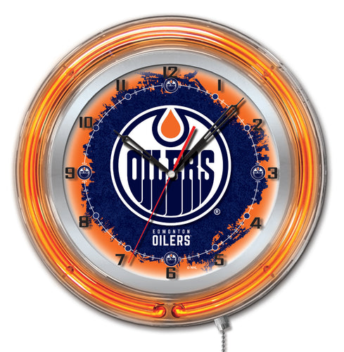 Edmonton Oilers Double Neon Wall Clock - 19 