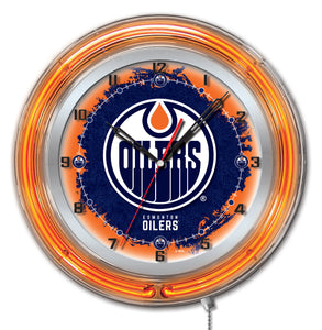Edmonton Oilers Double Neon Wall Clock - 19 "