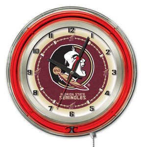 Florida State Seminoles Double Neon Wall Clock - 19"