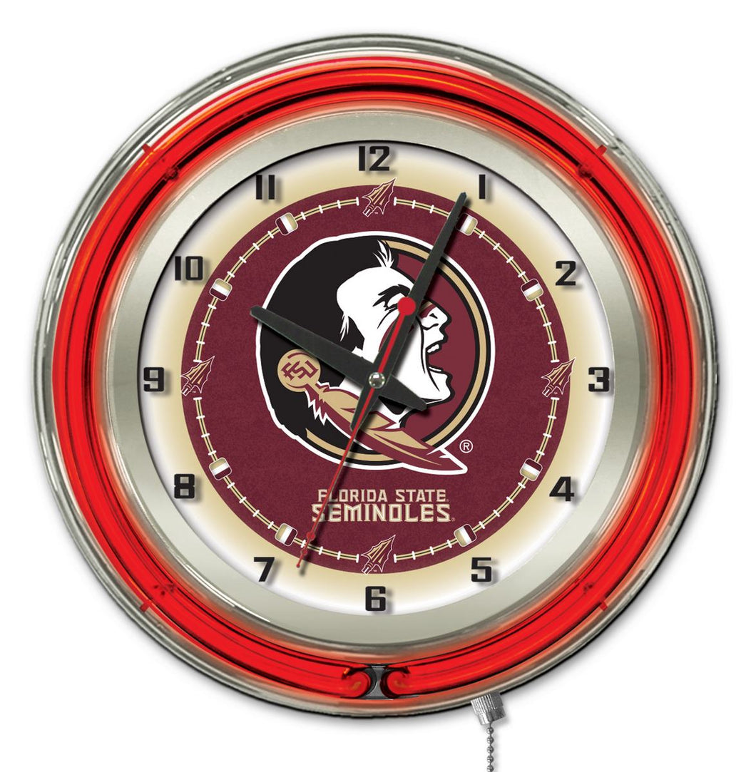 Florida State Seminoles Double Neon Wall Clock - 19