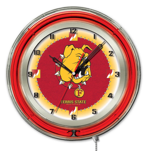 Ferris State Bulldogs Double Neon Wall Clock - 19