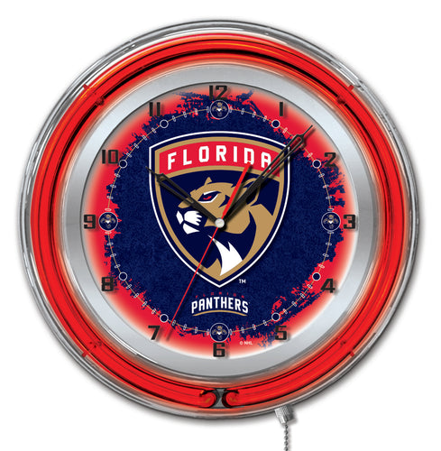 Florida Panthers Double Neon Wall Clock - 19 
