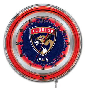 Florida Panthers Double Neon Wall Clock - 19 "