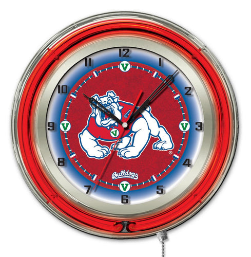 Fresno State Bulldogs Double Neon Wall Clock - 19