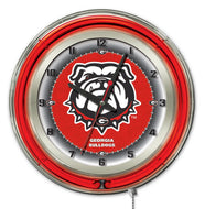 Georgia Bulldogs UGA Double Neon Wall Clock - 19"