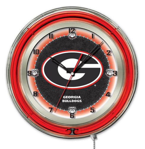 Georgia Bulldogs Double Neon Wall Clock - 19