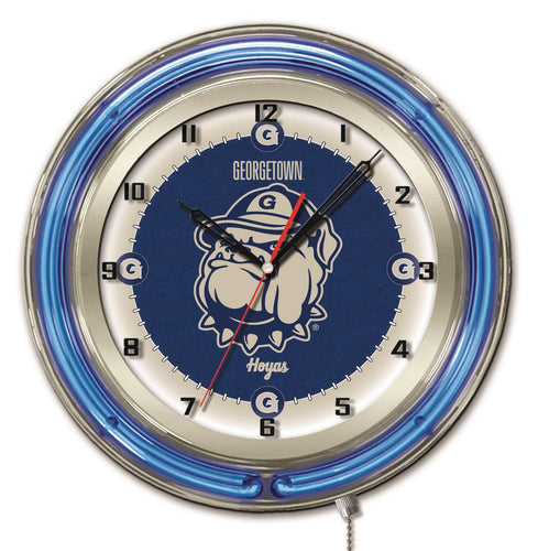 Georgetown Hoyas Double Neon Wall Clock - 19