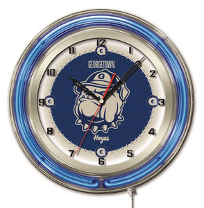 Georgetown Hoyas Double Neon Wall Clock - 19"