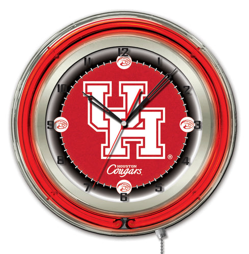 Houston Cougars Double Neon Wall Clock - 19