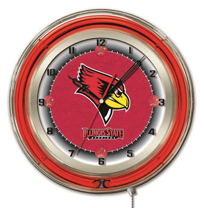 Illinois State Red Birds Double Neon Wall Clock - 19"