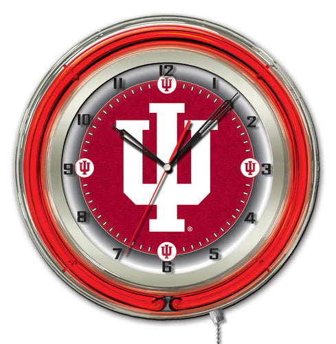 Indiana Hoosiers Double Neon Wall Clock - 19