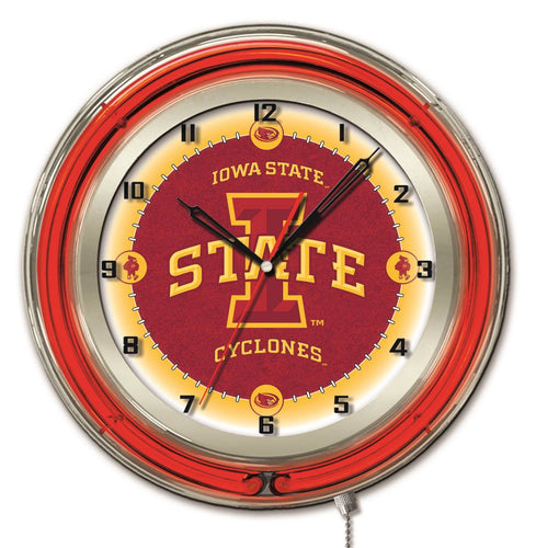 Iowa State Cyclones Double Neon Wall Clock - 19