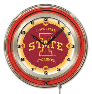 Iowa State Cyclones Double Neon Wall Clock - 19"