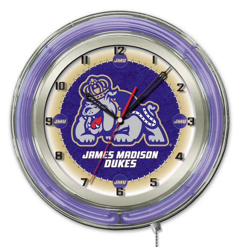 James Madison Dukes Double Neon Wall Clock - 19