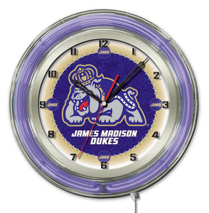 James Madison Dukes Double Neon Wall Clock - 19"